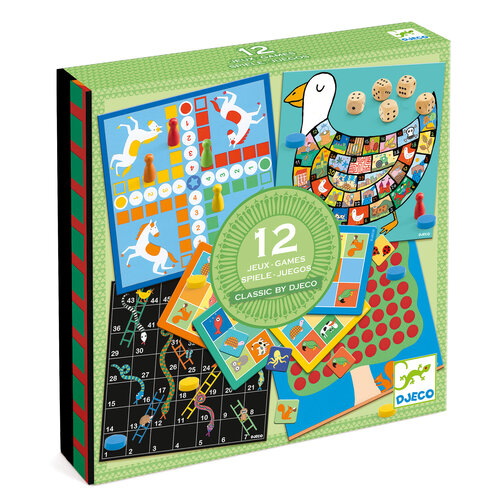 Djeco Djeco - set van 12 bordspellen in 1