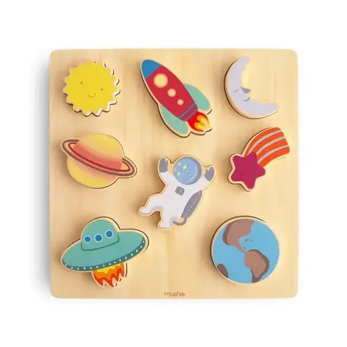 Mushie MUSHIE - WOODEN PUZZLE - Space Mushie MUSHIE - WOODEN PUZZLE - Space