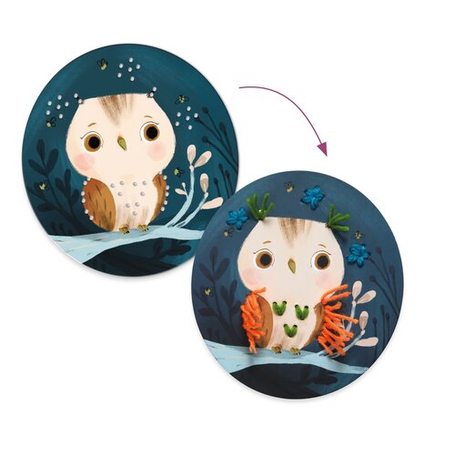 Djeco Knutseldoos - Borduren met wol 'dieren' (3-6j)