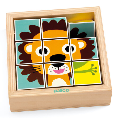 Djeco Puzzel - 3 Blokpuzzels 'Tournanimo' 9st. (+12)