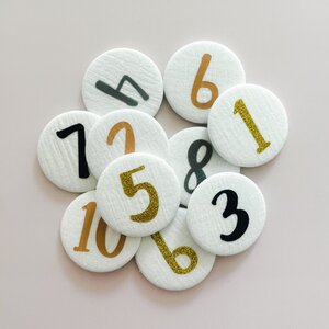 Liezelijn set A van 4 cijferbuttons - grijs- tetra