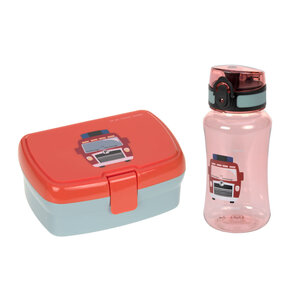 Lassig Lunch Set (Lunchbox & Drinking Bottle) - Tiny Drivers, Fire Engine