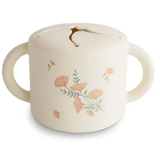 Mushie Snack cup - Pink Flowers Mushie Snack cup - Pink Flowers