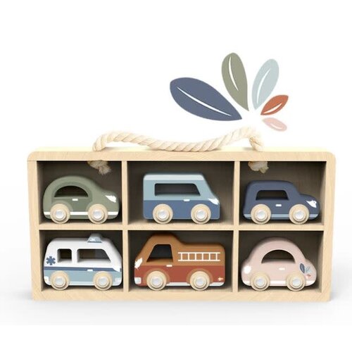 Speedy Monkey Autovitrine met 6 voertuigen