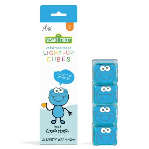 Glopals Glo Pals - Light up cubes Sesamstraat "Cookie Monster" (4st.)