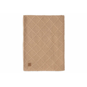 Jollein Deken Wieg 75x100cm Check Knit - Biscuit/Teddy Fleece