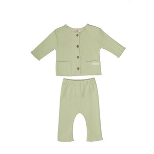 North Baby TWIN SET ORGÁNICO CAMISA Y PANTALÓN ALOE