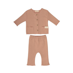 North Baby TWIN SET ORGÁNICO CAMISA Y PANTALÓN PAPAYA
