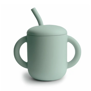 Mushie MUSHIE - TRAINING CUP+ STRAW - CAMBRIDGE BLUE