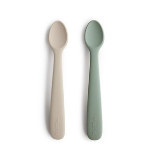 Mushie Mushie - baby spoon cambridge blue / shifting sand Mushie Mushie - baby spoon cambridge blue / shifting sand