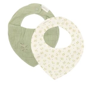 Little Dutch Bandana slab hydrofiel set van 2 Blueberry Leaves & Sage