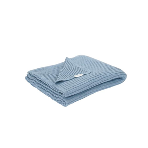 Little Dutch Wiegdeken gebreid Pure Denim Blue 70x100cm