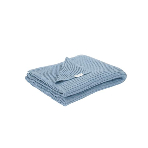 Little Dutch Wiegdeken gebreid Pure Denim Blue 70x100cm