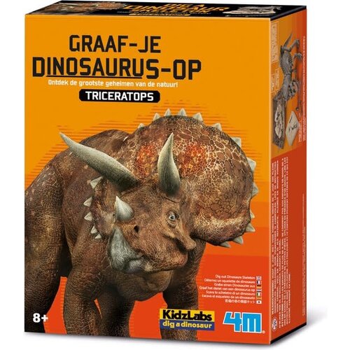 4m Kidzlabs - Graaf Je Dino Op 'Triceratops'