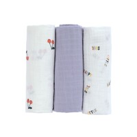 Swaddle & Burp Blanket L GOTS  3 pcs, 85 x 85 cm