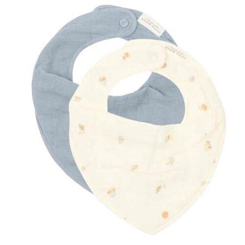 Little Dutch Bandana slab hydrofiel set van 2 Forest Treasures & Denim Blue Little Dutch Bandana slab hydrofiel set van 2 Forest Treasures & Denim Blue