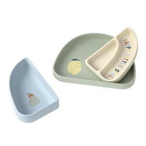 Lassig Silicone Section Dish Set (3 pcs) - Happy Fruits, Lemon
