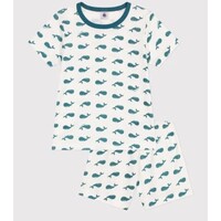 Korte katoenen kinderpyjama met walvisprint