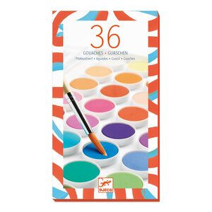 Djeco Gouache Verf - 36 kleuren + 1 penseel