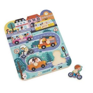Janod Janod - Houten inlegpuzzel 'Stad' 6st