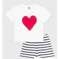 Korte katoenen pyjama met hartjesprint voor kinderen