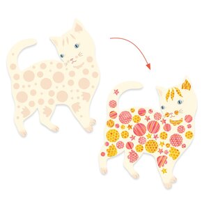 Djeco Knutseldoos - Creëren met papier 'Elodie's mooie katten' (3-6j)
