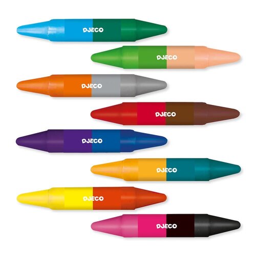 Djeco Djeco - 8 dubbele wascokrijtjes