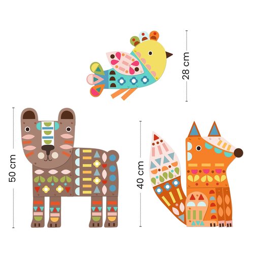 Djeco 3 reuzendieren maken en kleuren