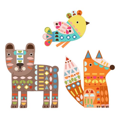 Djeco 3 reuzendieren maken en kleuren