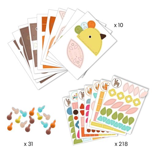 Djeco 3 reuzendieren maken en kleuren