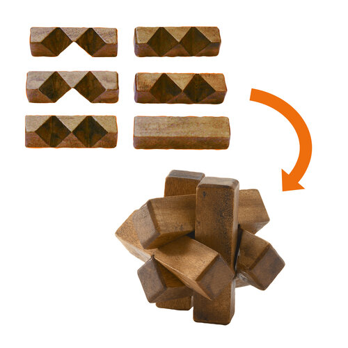 Djeco Breinbreker - 6 Houten Puzzels "Woodix" (7-99j) Djeco Breinbreker - 6 Houten Puzzels "Woodix" (7-99j)