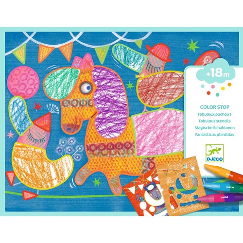 Djeco Knutseldoos - Color stop 'magische sjablonen' (+18m)
