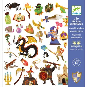 Djeco 160 stickers 'Middeleeuwse fantasie' (metallic)