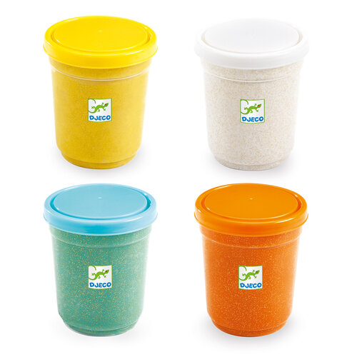 Djeco Djeco - 4 potjes plasticine 'Glitters' (+18m)