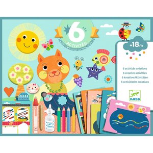 Djeco Knutseldoos - 6 activiteiten 'de kat en zijn vrienden' (+18m)