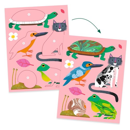 Djeco Knutseldoos - Atelier Marmeren met gekleurde inkt 'kleurrijk' (7-12j)