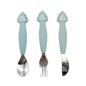 Trixie Siliconen eetset 3 stuks - Mr. Shark