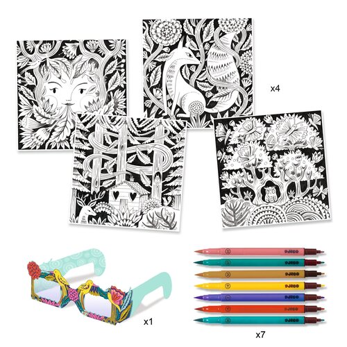 Djeco Knutseldoos - 3D Kleuren 'fantasiebos' (7-12j)