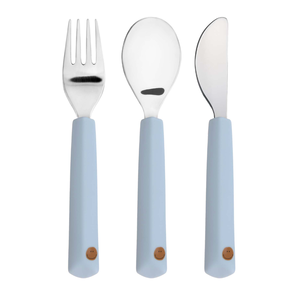 Lassig Cutlery with Silicone Handle (3 pcs) - Happy Rascals, smiles