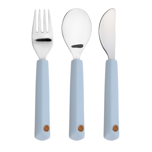 Lassig Cutlery with Silicone Handle (3 pcs) - Happy Rascals, smiles