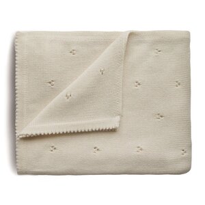 Mushie Blanket pointelle ivory