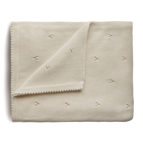 Mushie Blanket pointelle ivory