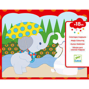 Djeco Waterkleurboek - Magisch kleuren 'Buiten' (+18m)