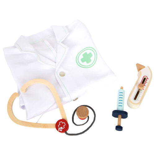Small Foot Small Foot - Dokterjas met Houten Accessoires, 4dlg.