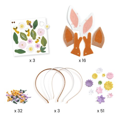 Djeco DIY - 3 hoofdbanden om te maken 'bloemenvrienden' (+6j)