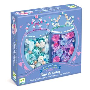 Djeco Knutseldoos - Acrylkralen Duo Tiara's 'blauw' (6-10j)