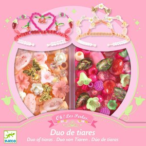 Djeco Knutseldoos - Acrylkralen Duo Tiara's "Roze" (6-10j)