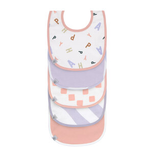 Lassig Value Pack Bib (5 pcs) - Happy Fruits, peach pastel lilac