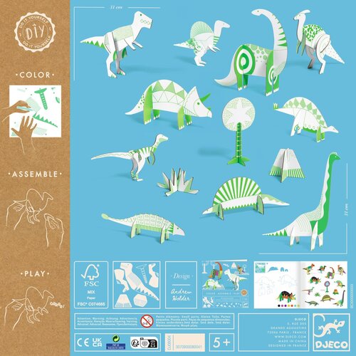Djeco Knutselpakket - 3D-objecten 'Dino' (+5j)