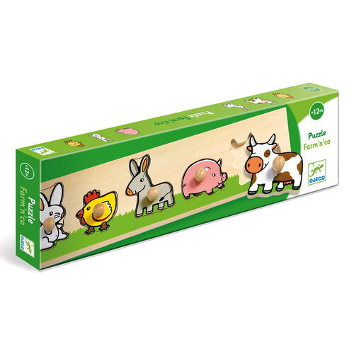 Djeco Puzzel - Inlegpuzzel 'Farm'n'co' (+12m)